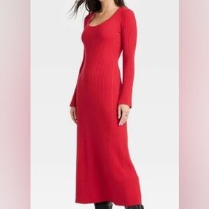 a new day Red Long Sleeve Knit Dress